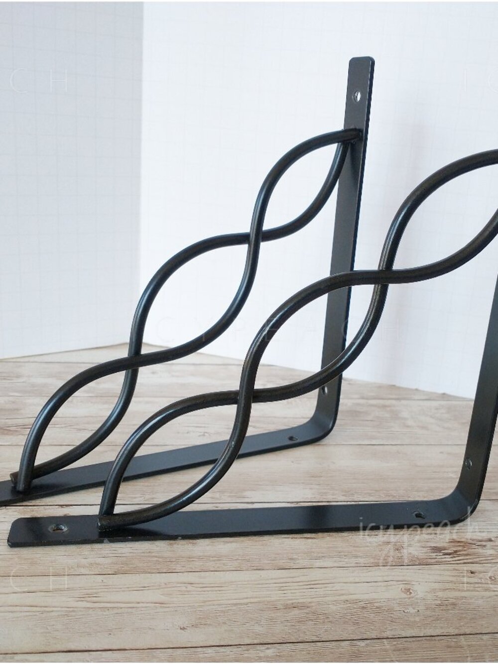 Decorative Metal Shelf Brackets 8”x8” 2 Pack Triple Scroll Wall Mount Hardware